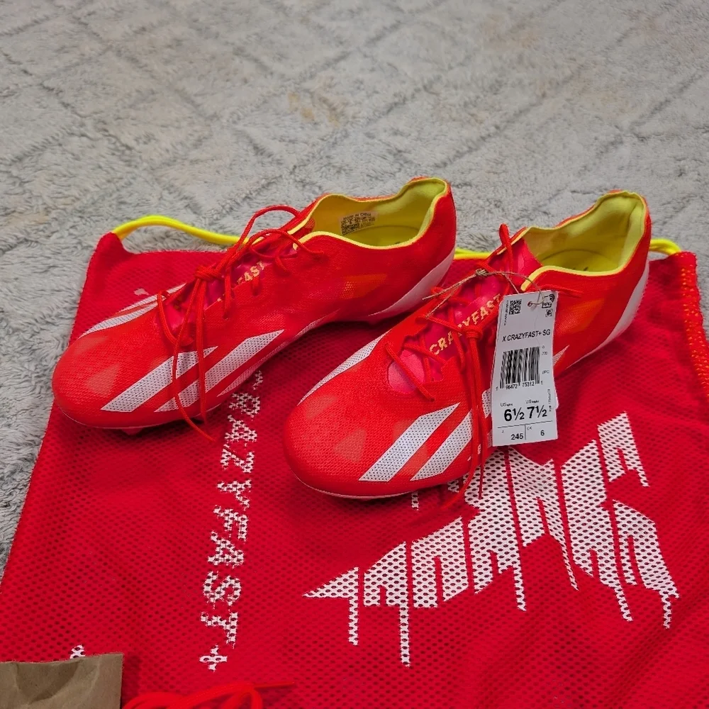 Adidas X Crazyfast + SG Solar Red Soccer Cleats Mens 6.5 Womens 7.5 IF0646 NEW